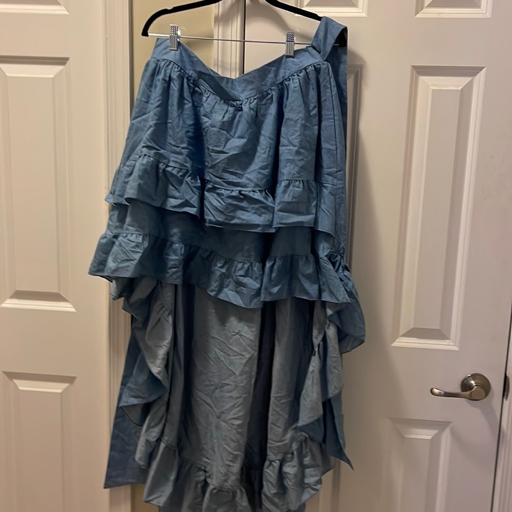 Blue High Low Skirt